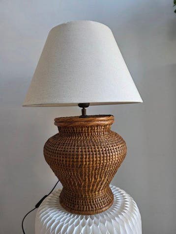 Flamant - Lampe de table - Rotin - Éclairage XL Luxe