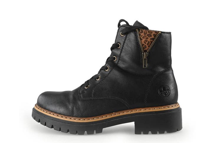 Rieker Veterboots in maat 41 Zwart, Kleding | Dames, Schoenen, Zwart, Gedragen, Overige typen, Verzenden