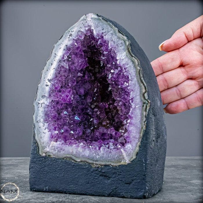 Rariteit uit Uruguay – amethistdruse met perfecte Kristal-, Verzamelen, Mineralen en Fossielen