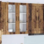 vidaXL Wandglas Kasten Oudhout 40 x 31 x 100 cm Bewerkt hout, Verzenden, Nieuw