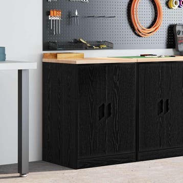 vidaXL Garagekast 60x51x85 cm massief grenenhout zwart, Verzenden