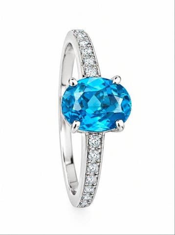 Zonder minimumprijs - Ring Zilver - 2.70ct. tw. Apatiet -, Nieuw