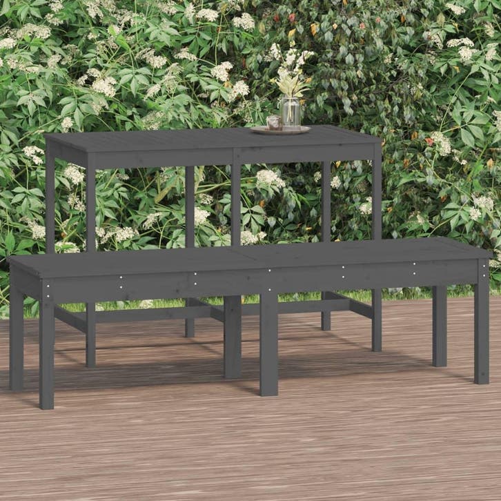 vidaXL Tuinbank 2-zits 159,5x44x45 cm massief grenenhout, Tuin en Terras, Tuinsets en Loungesets, Nieuw, Verzenden