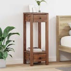 vidaXL Plantenstand met lade Bruin 30 x 30 x 80 cm Mahonie, Verzenden, Nieuw