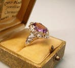 Zonder minimumprijs - Ring Zilver - 3.35ct. tw. Amethist -, Handtassen en Accessoires, Ringen, Nieuw