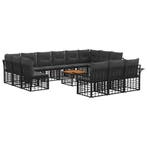 vidaXL Buiten bank set 14 pcs Zwart en Donker Grijs, Verzenden, Nieuw
