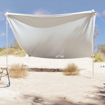 vidaXL Strandluifel met zandankers 304x300 cm grijs, Verzenden, Nieuw