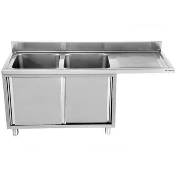 Spoeltafel | RVS | 2 Spoelbakken (Links) + Afdruipvlak |, Verzenden, Nieuw in verpakking