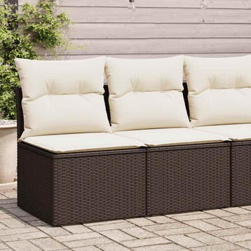 vidaXL 2-delige Loungeset met kussens poly rattan acacia, Verzenden, Nieuw, Loungeset