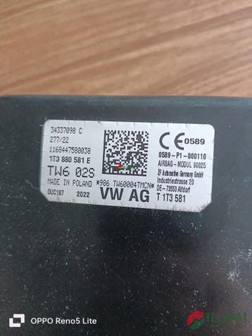 Airbag stoel VW ID Buzz links binnen 1T3880581E, Verzenden