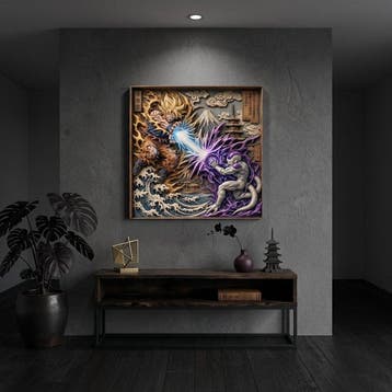 daveY - GOKU vs FREEZA x WOODEN CARVING - CLASH ON NAMEK