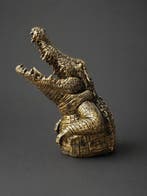 Statue, crocodile head - 44 cm - polyrésine