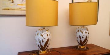 Mangani - Vaas gemonteerde lamp (2) - 24 kt goud - Ontwerper, Antiek en Kunst