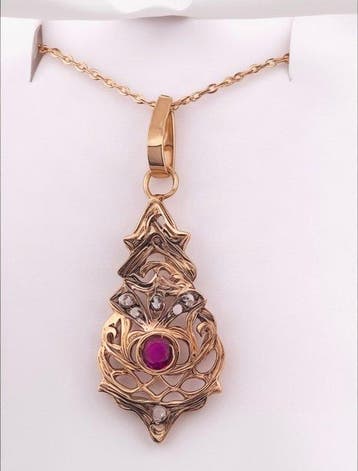 Zonder minimumprijs - Halsketting - 9 kt. Roségoud, Zilver