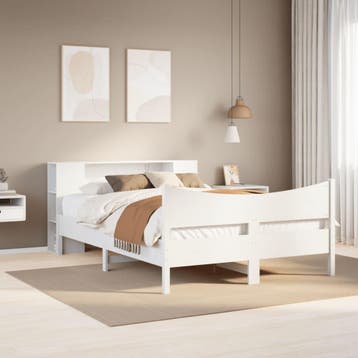 vidaXL Bedframe zonder matras massief grenenhout wit 160x200, Verzenden