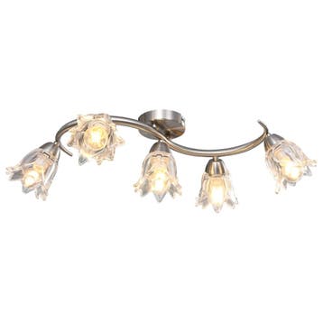vidaXL Plafondlamp met glazen tulpvormige kappen 5xE14, Huis en Inrichting, Verzenden, Nieuw