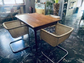 Tecta - William Dunkel - Stoel (4) - d44 - Rattan, Staal