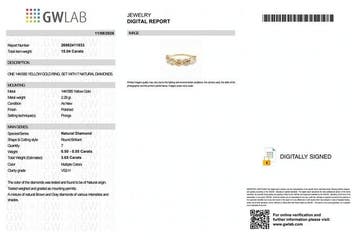 Zonder minimumprijs - Ring - 14 karaat Geel goud - 3.65ct.