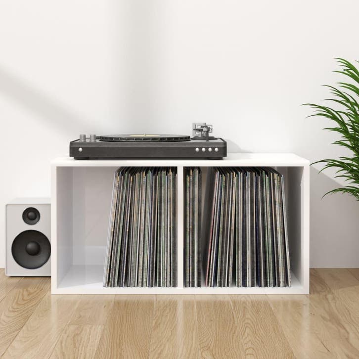vidaXL Opbergbox voor LPs 71x34x36 cm bewerkt hout, Maison & Meubles, Accessoires pour la Maison | Étagères pour CD & DVD, Envoi
