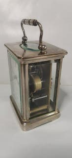 Rijtuigklok, Wekker - Koper-glas - Staal - 1850-1900, Antiek en Kunst