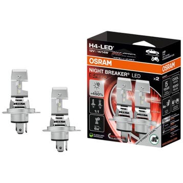 Osram H4 Night Breaker LED Speed 450 – 2 stuks, Verzenden