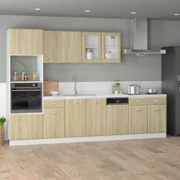vidaXL 7-delige Keukenkastenset Lyon bewerkt hout sonoma, Verzenden, Nieuw