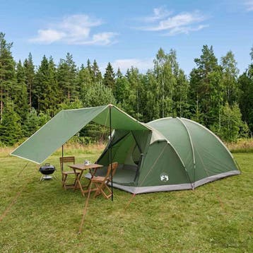 vidaXL Huisje Tent 6-persoons Groen Polyester en Staal, Verzenden