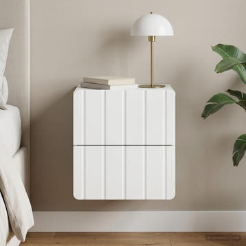 vidaXL Muurbevestigde Nachttafel Wit 33 x 34,5 x 43 cm, Verzenden, Nieuw