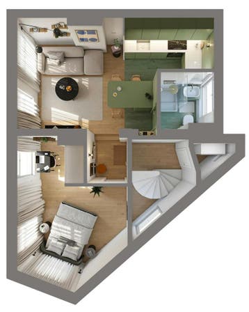 Appartement aan Rue Souveraine, Ixelles, 50 m² of meer