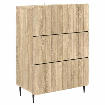 vidaXL Ladekast Sonoma Eiken 66 x 34,5 x 92 cm Bewerkt hout, Verzenden, Nieuw