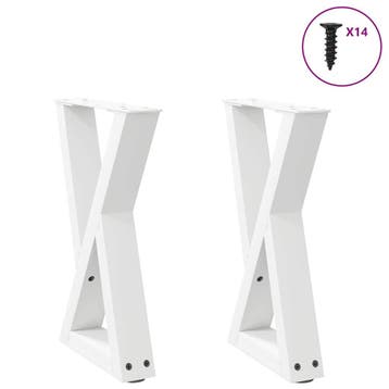 vidaXL Salontafelpoten 2 st 28x(42-43,3) cm staal wit, Verzenden