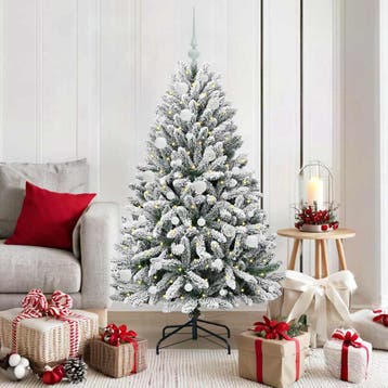 vidaXL Kunstkerstboom 150 cm 150 LEDs Warmwit PVC en Staal, Verzenden, Nieuw