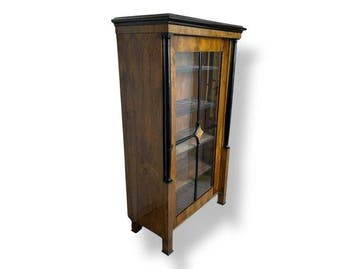 Vitrine - Ronce de noyer - Biedermeier, colonnes, Antiquités & Art