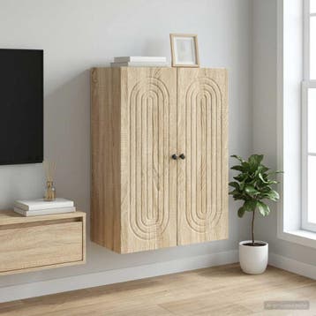 vidaXL Wandkast Sonoma Eiken 66 x 34,5 x 90 cm Bewerkt hout, Verzenden