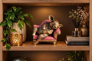 Beeldje - lui varken - resin, Antiquités & Art