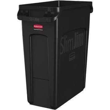 Afvalbak | SLIM JIM | Kunststof | Zwart | 60L | Open |, Verzenden, Nieuw in verpakking