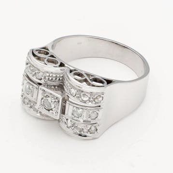 Ring - 18 karaat Witgoud Diamant (Natuurlijk), Nieuw