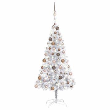 vidaXL Kunstkerstboom met verlichting en kerstballen 150 cm, Verzenden, Nieuw