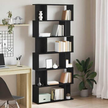 vidaXL Boekenkast Zwart Eiken 80x24x190,5 cm Engineered Wood, Verzenden