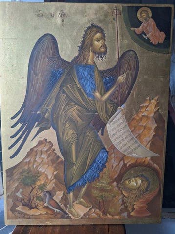 Icoon - Johannes de Doper - Hout
