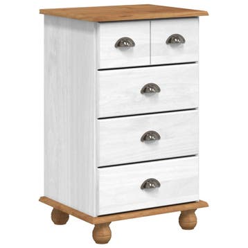 vidaXL Ladeblok 5-Lade ASKIM Wit 48,5 x 40 x 79 cm Massief, Verzenden