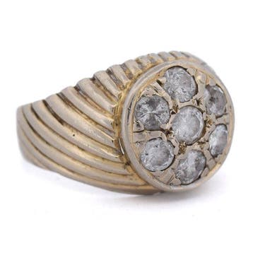 Cocktailring - 18 karaat Witgoud - 1.00ct. tw. Diamant