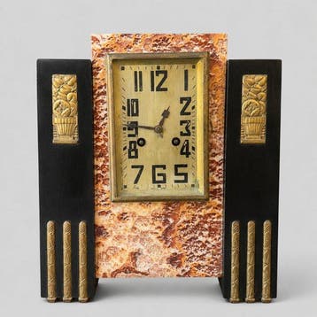 Horloge - Art déco Marbre, Bronze - 1910-1920, Antiquités & Art