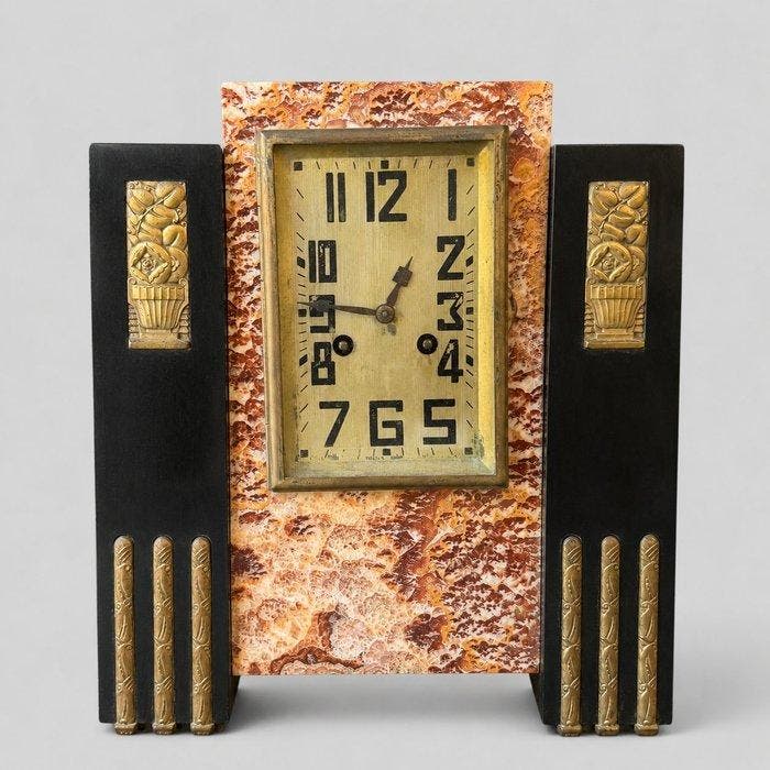 Horloge - Art déco Marbre, Bronze - 1910-1920, Antiquités & Art, Art | Objets design