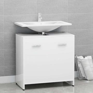 vidaXL Badkamerkast 60x33x61 cm bewerkt hout wit, Verzenden