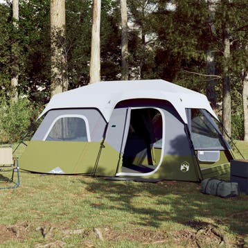 vidaXL Tent 9-persoons waterdicht met LED lichtblauw, Caravans en Kamperen, Verzenden, Nieuw
