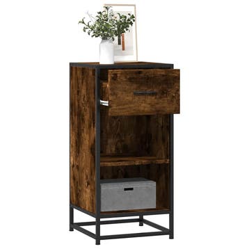 vidaXL Dressoir 35,5x35x76 cm bewerkt hout en metaal gerookt, Verzenden, Nieuw