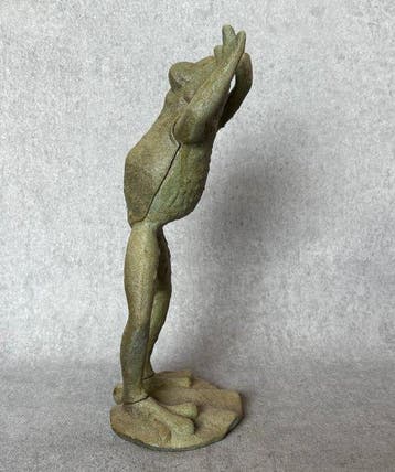 Beeld, Springende Kikker 29.5 cm - 29.5 cm - Gietijzer