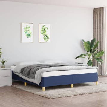 vidaXL Boxspring bed stof blauw 180x200 cm, Verzenden