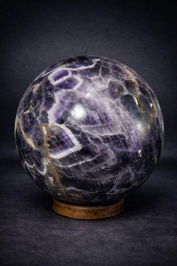 Grote Chevron Amethist Kristallen Bol – Ø 210 mm centerstuk-, Collections